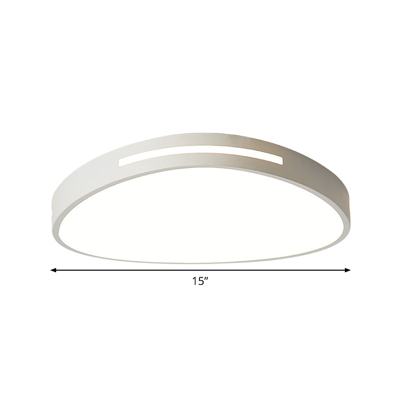 Minimalist White Triangular LED Ceiling Flush Light - 15"/23" Wide Acrylic Mount