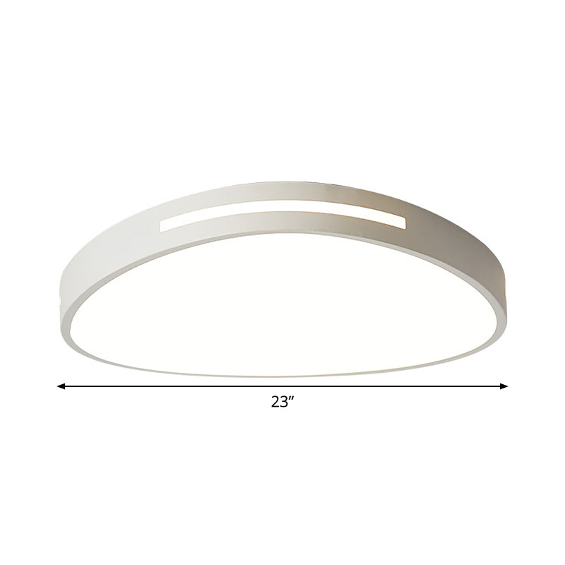 Minimalist White Triangular LED Ceiling Flush Light - 15"/23" Wide Acrylic Mount