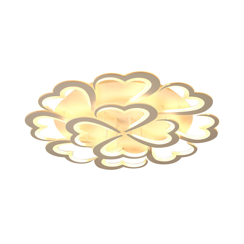 Modern Blooming Flower Ceiling Lamp With Led Lights In Warm/White Light - Semi Flush Mount