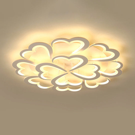 Modern Blooming Flower Ceiling Lamp With Led Lights In Warm/White Light - Semi Flush Mount