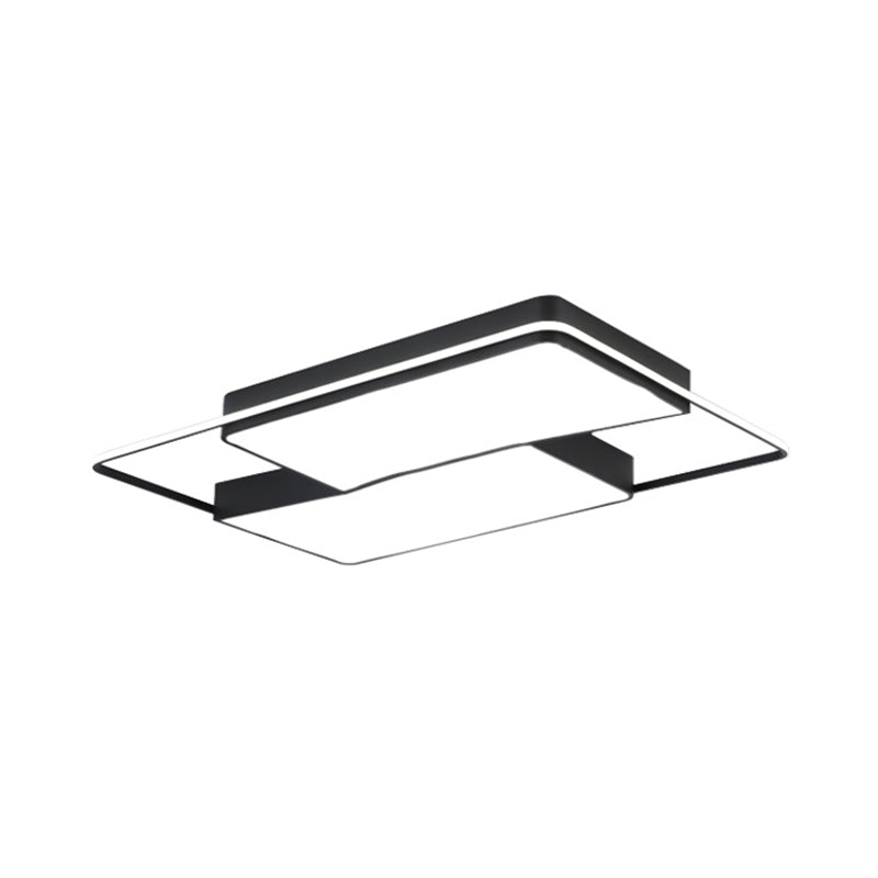 Black Flushmount LED Ceiling Light for Bedroom - Modernist Acrylic Design with/without Remote Control