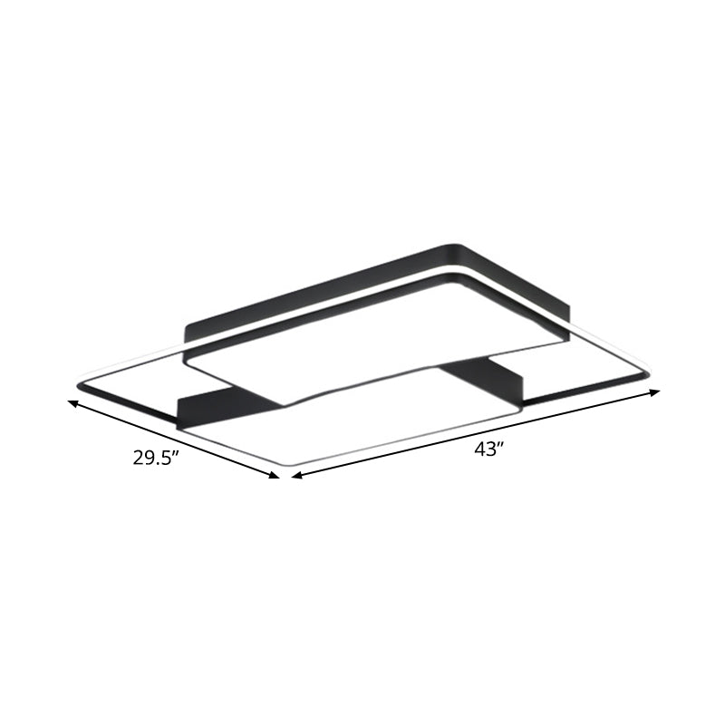 Black Flushmount Led Ceiling Light For Bedroom - Modernist Acrylic Design With/Without Remote