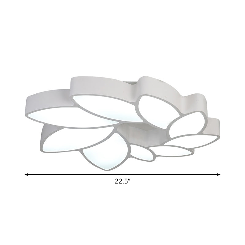 Sleek Flush Mount LED Acrylic Ceiling Light: White Wreath Design with Warm/White/3-Color Lighting for Living Room