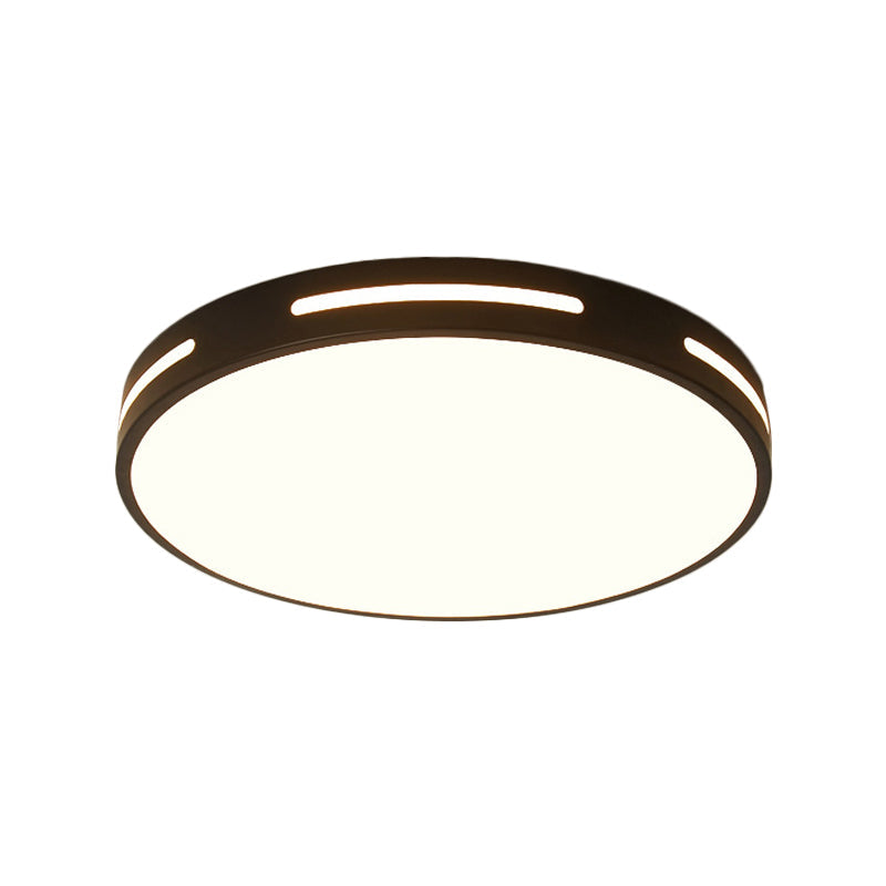 Minimalist Round Ultra-Thin LED Bedroom Ceiling Lamp in Black/White, Various Sizes