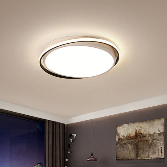 14/18/22" Round Acrylic Flush Light - Minimalist White LED Ceiling Flush Mount (Warm/White Light)