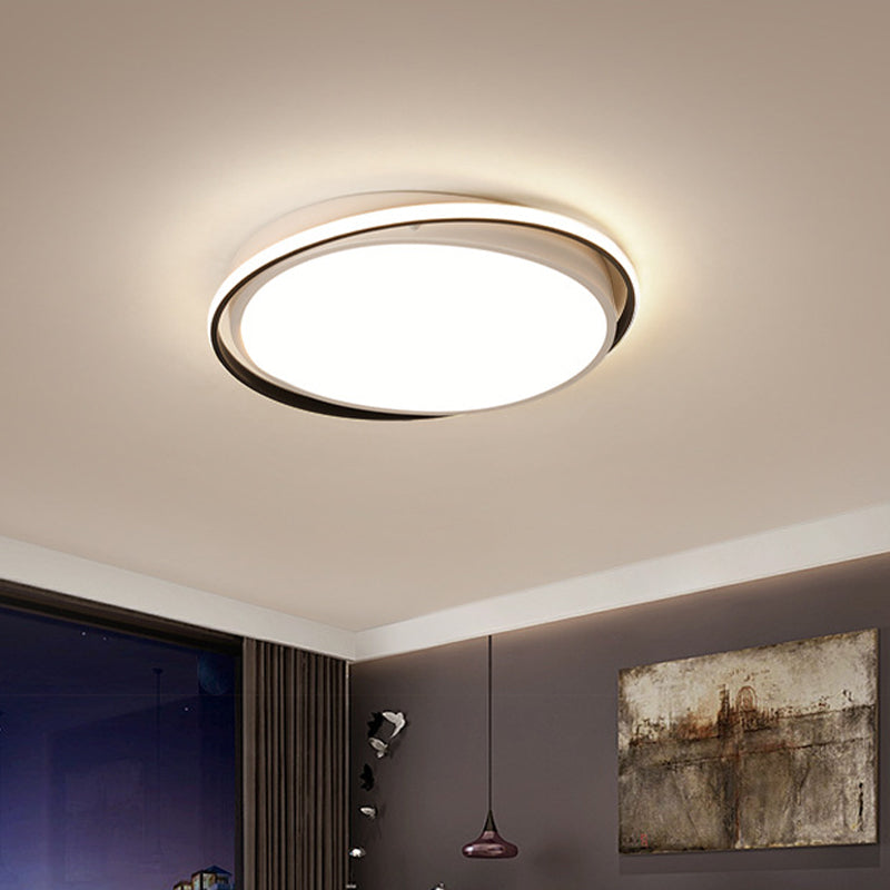 14/18/22 Round Acrylic Flush Light - Minimalist White Led Ceiling Mount (Warm/White Light)