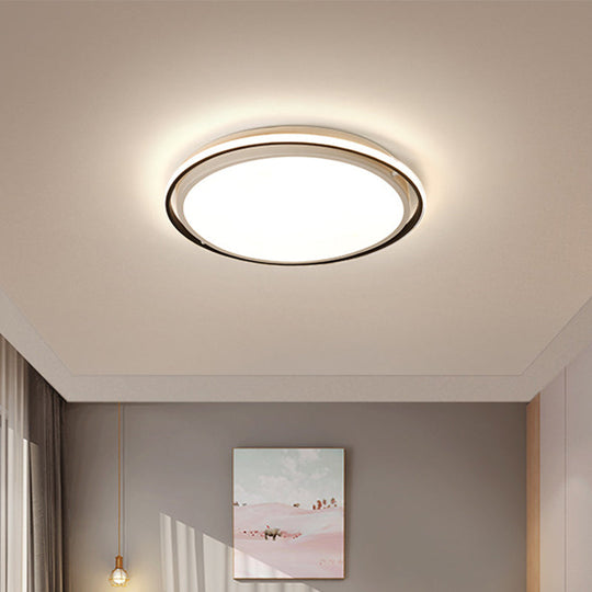 14/18/22" Round Acrylic Flush Light - Minimalist White LED Ceiling Flush Mount (Warm/White Light)