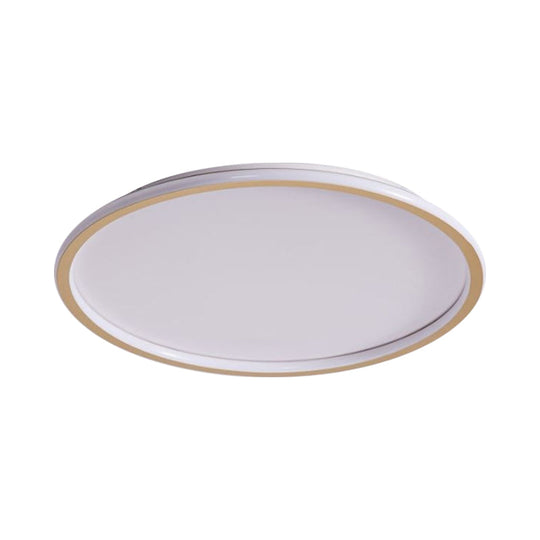 Simple Style Metal Ceiling Light Fixture - Gold Finish Led Flushmount Lighting For Living Room