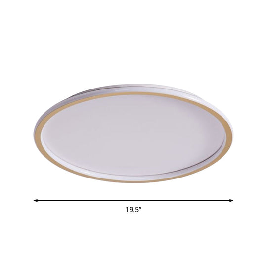 Simple Style Metal Ceiling Light Fixture - Gold Finish, LED Flushmount Lighting for Living Room - Sizes: 12"/19.5"/23.5