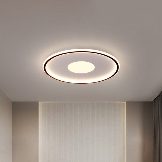 Minimalist Led Flush Mount Ceiling Light Disk-Shaped Ultrathin Acrylic In Black/Gold For Bedroom