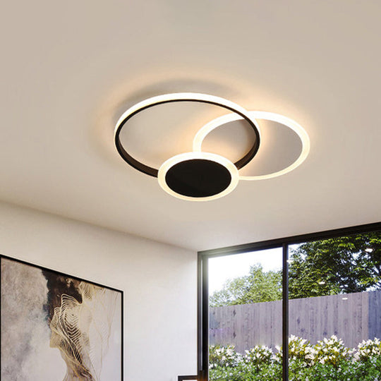 3-Tier Round Ceiling Fixture Nordic Aluminum Flush Mount Lamp In Warm Or White Light - 16.5/20.5