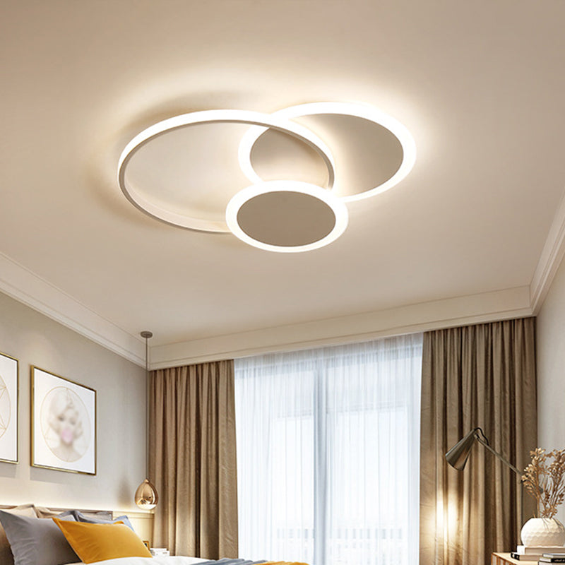 3-Tier Round Ceiling Fixture Nordic Aluminum Flush Mount Lamp in Warm or White Light - 16.5"/20.5" Width