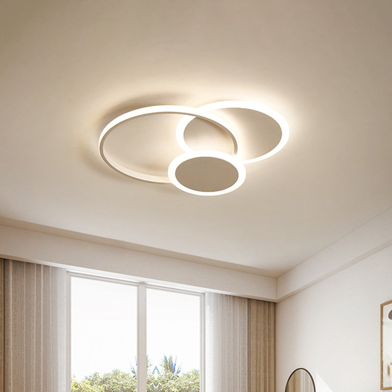 3-Tier Round Ceiling Fixture Nordic Aluminum Flush Mount Lamp in Warm or White Light - 16.5"/20.5" Width