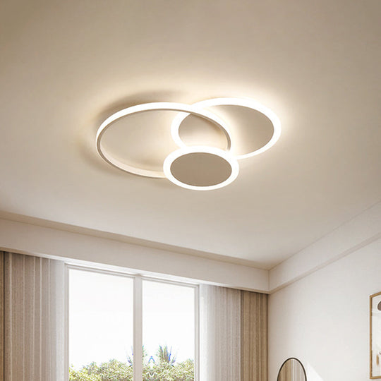 3-Tier Round Ceiling Fixture Nordic Aluminum Flush Mount Lamp in Warm or White Light - 16.5"/20.5" Width