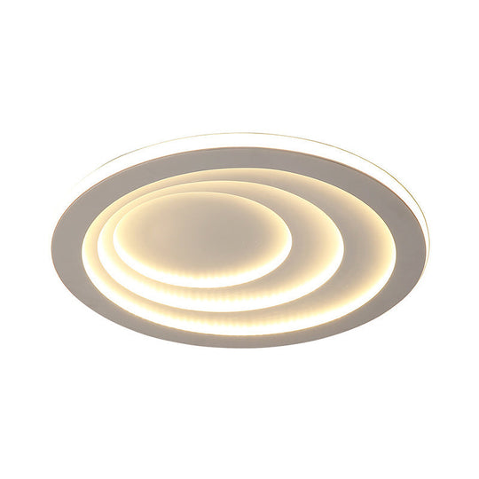 Minimalist White LED Ceiling Flush Mount in Warm/White Light - 3 Width Options