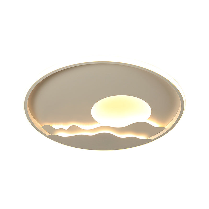 Ultrathin Circle Acrylic Flush Light - Modern Led White Ceiling Lamp | 16/19.5/23.5 Sunrise Pattern