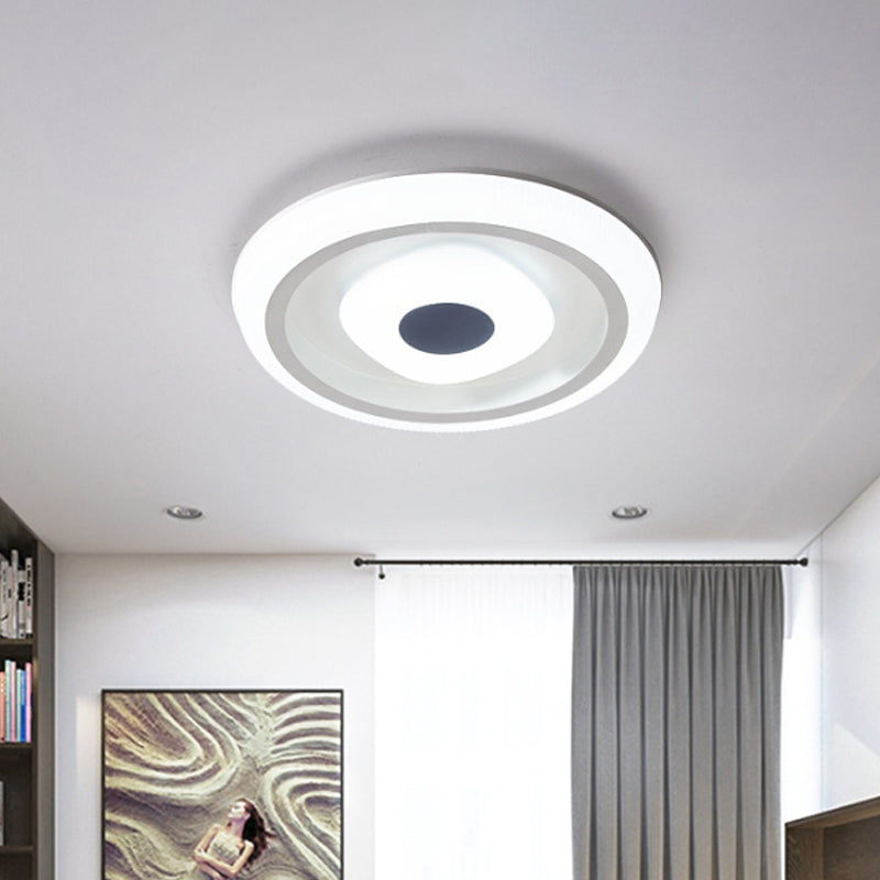 Minimalist White LED Ceiling Lamp in Square/Round Shape with Acrylic Flush Mount, Perfect for Hotels