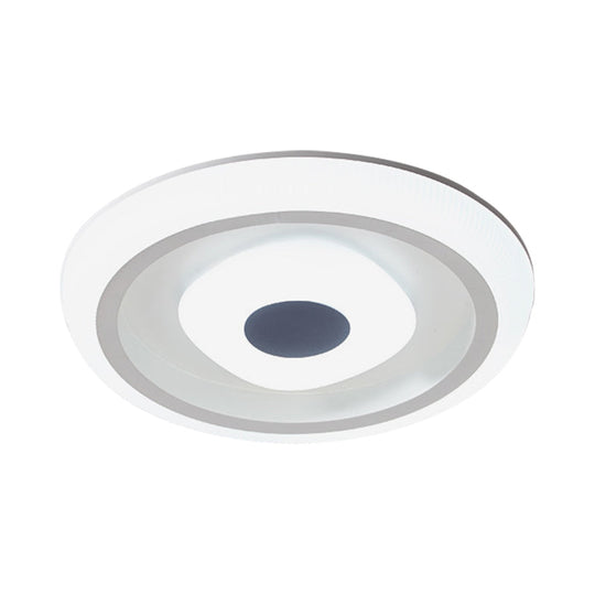 Minimalist White LED Ceiling Lamp in Square/Round Shape with Acrylic Flush Mount, Perfect for Hotels