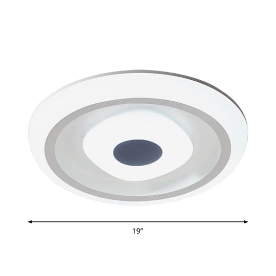 Minimalist White LED Ceiling Lamp in Square/Round Shape with Acrylic Flush Mount, Perfect for Hotels