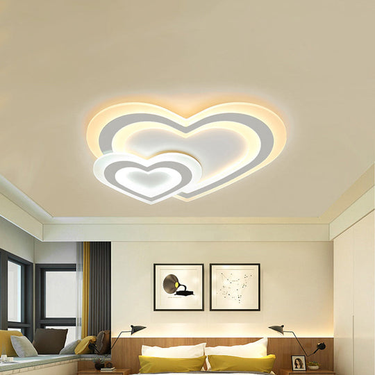 Kids LED Flushmount Ceiling Light with White Star/Triangle/Loving Heart Design for Nursery