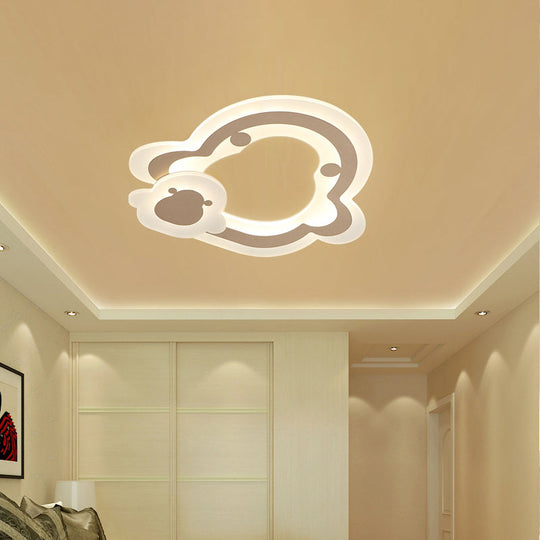 Kids LED Flushmount Ceiling Light with White Star/Triangle/Loving Heart Design for Nursery