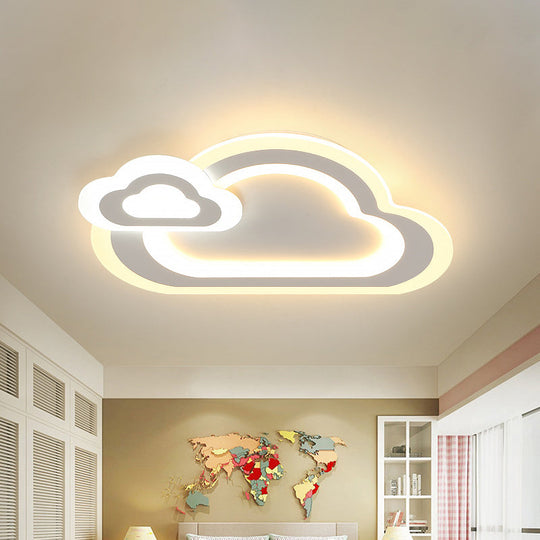 Kids LED Flushmount Ceiling Light with White Star/Triangle/Loving Heart Design for Nursery