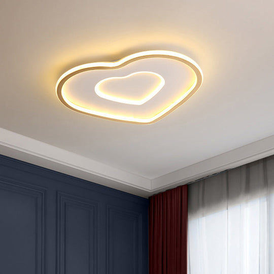 Contemporary Metal Polished Gold LED Ceiling Mount Lamp - Extra Thin Flush Light for Baby Room