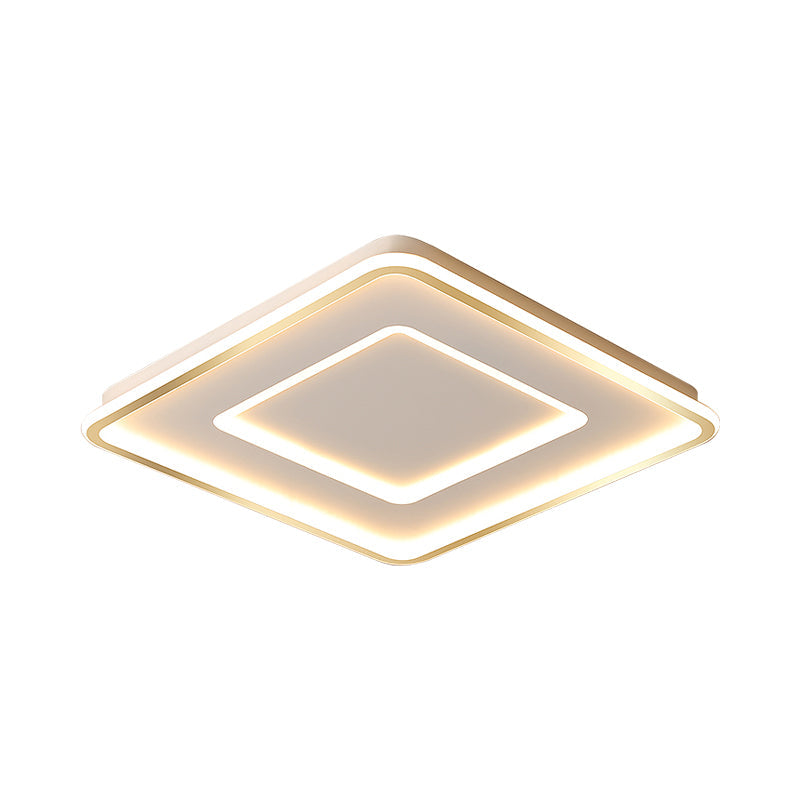 Contemporary Metal Polished Gold LED Ceiling Mount Lamp - Extra Thin Flush Light for Baby Room