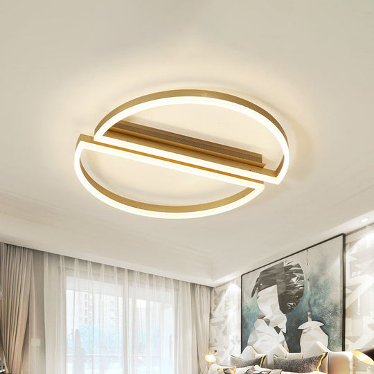 Modern Polished Gold LED Ceiling Lamp for Kids Bedroom - Cloud, Circle, and Windmill Shape