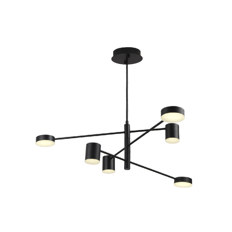 Contemporary Metal Chandelier Light Fixture - 3/4 Tiered, 6/8 Lights, Black/Gold Pendant for Bedroom