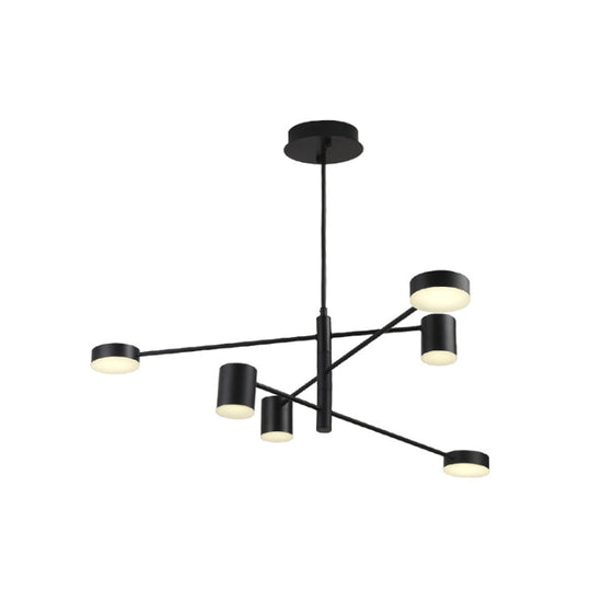 Contemporary Metal Chandelier Light Fixture - Tiered Design 6/8 Lights Black/Gold Perfect For