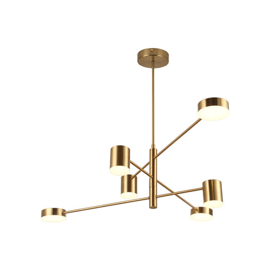 Contemporary Metal Chandelier Light Fixture - 3/4 Tiered, 6/8 Lights, Black/Gold Pendant for Bedroom