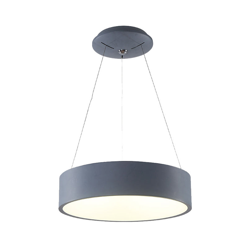 Minimalistic Led Pendant Chandelier With Acrylic Shade - Grey/White Circle Design 18/23.5 W