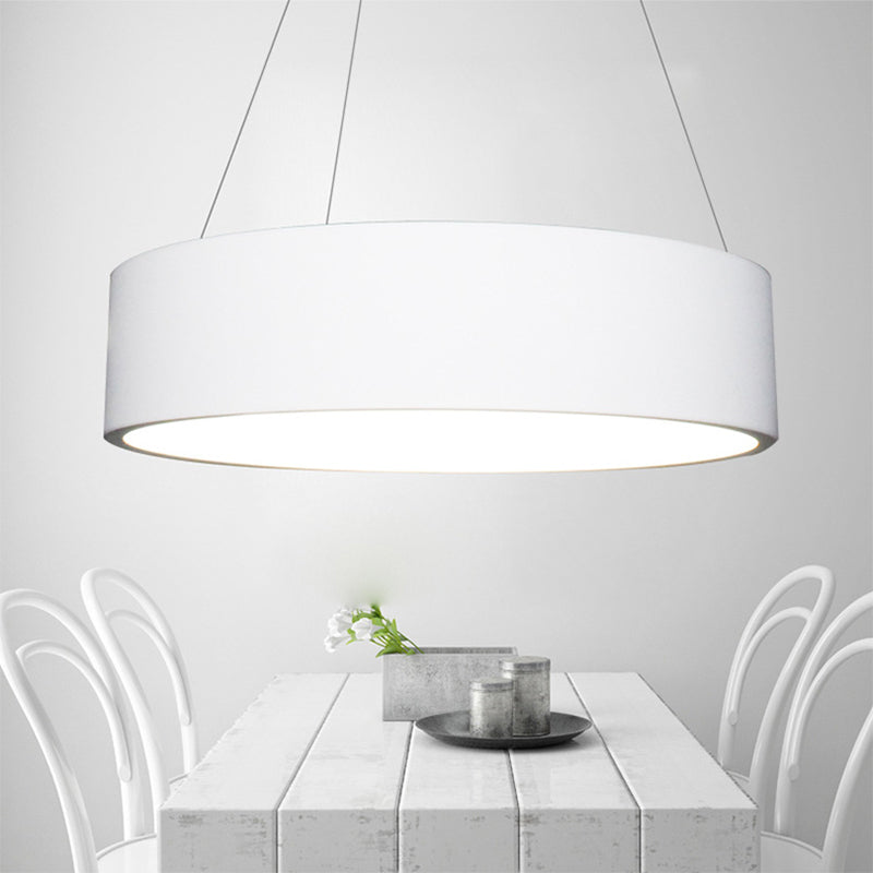 Modern LED Pendant Chandelier - Grey/White Circle Ceiling Light with Acrylic Shade, 18"/23.5" W