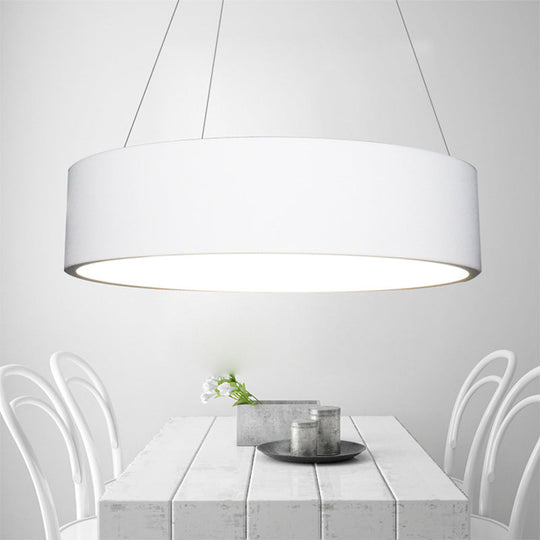 Modern LED Pendant Chandelier - Grey/White Circle Ceiling Light with Acrylic Shade, 18"/23.5" W