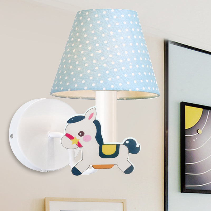 Cartoon Nursing Room Wall Light Metal Shade Sconce With 1