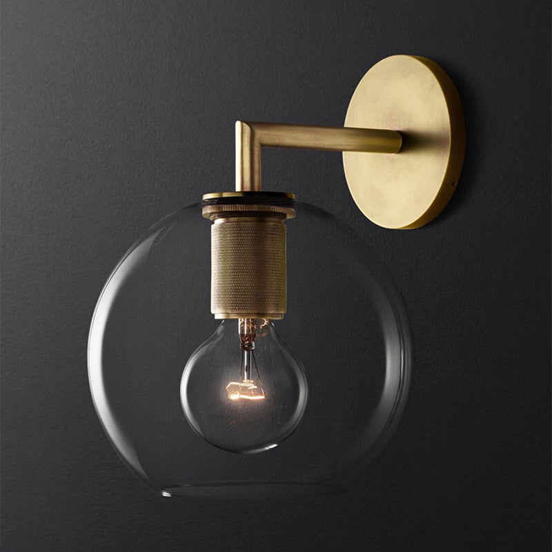 Minimalist Bronze Wall Sconce With Glass Shade Options