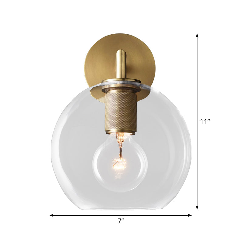 Minimalist Bronze Wall Sconce With Glass Shade Options