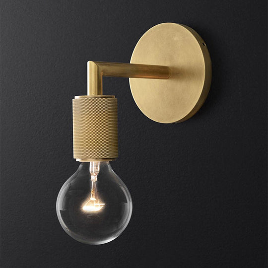 Minimalist Bronze Wall Sconce With Glass Shade Options