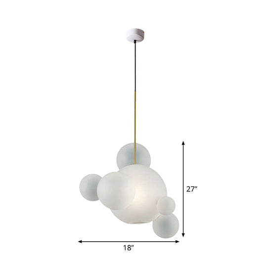 Bubble Pendant Light: Modern White Glass 5-Bulb Ceiling Lamp