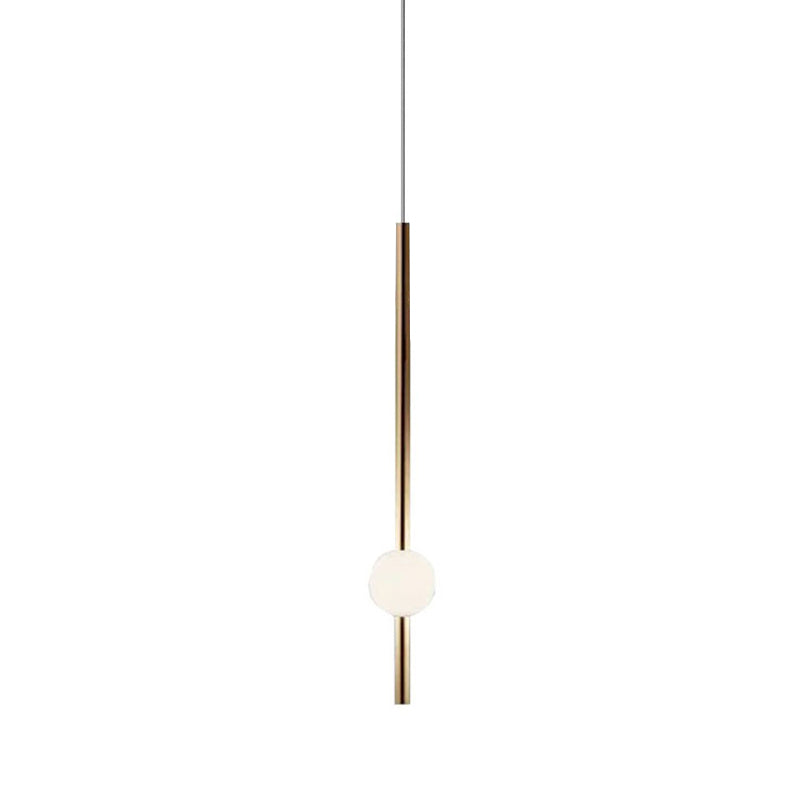 Biham - 1-Head Bedside Drop Pendant: Postmodern Gold/Clear Hanging Light