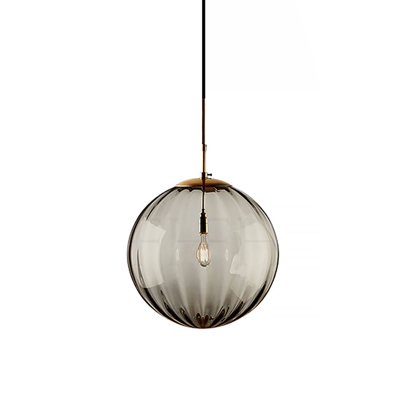 Postmodern Ceiling Pendant Lamp With Glass Pendulum In Blue/Smoke Grey/Purple Black Finish