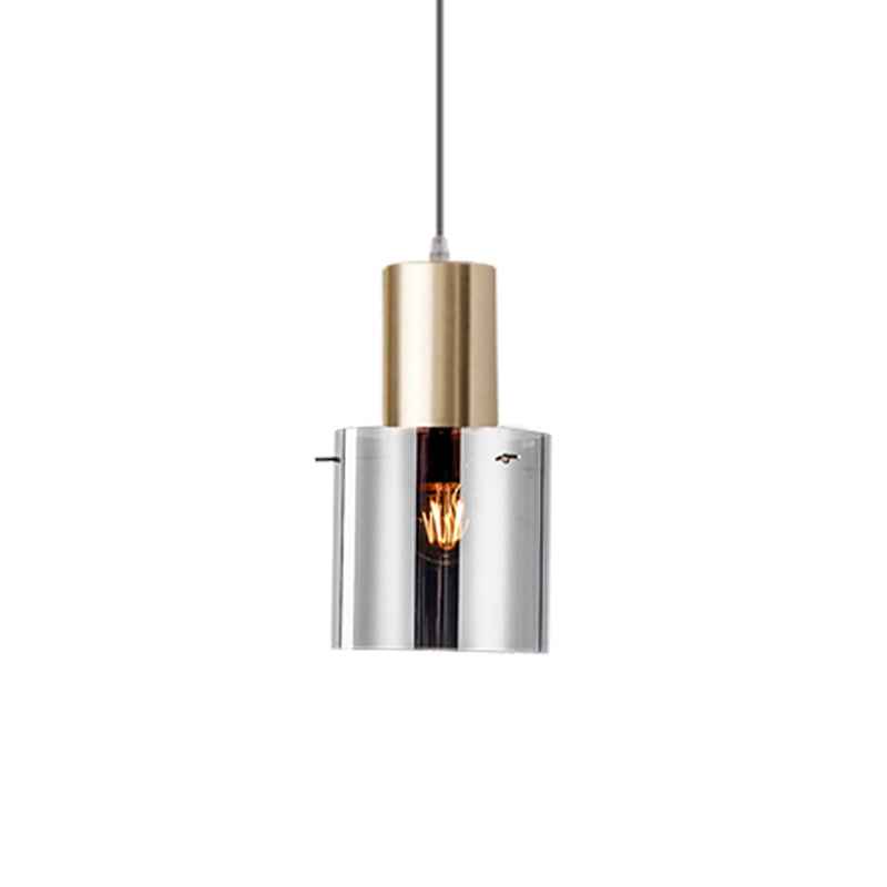 Modern Rose Gold/Gold Bottle Pendant Lamp - Smoky Grey Glass Ceiling Hang Light For Kitchen Bar