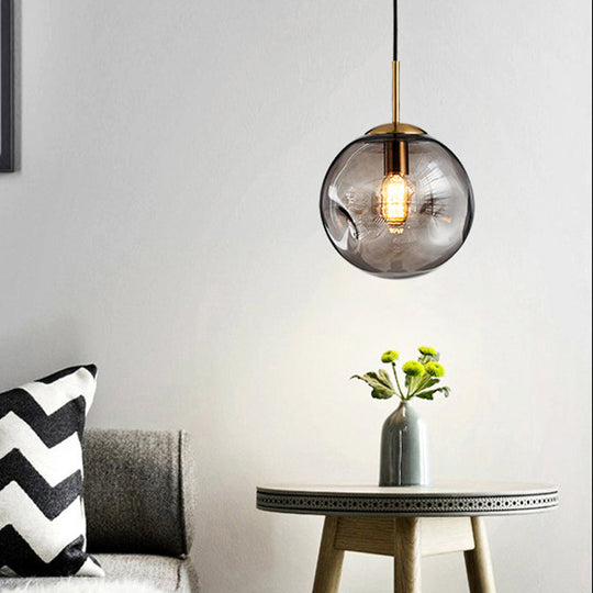 Alessandra - Modern Cognac/Smoke Grey Glass Pendant Light for Living Room