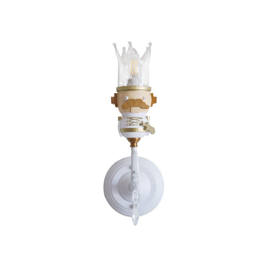 White Crystal King Sconce For Stair Foyer