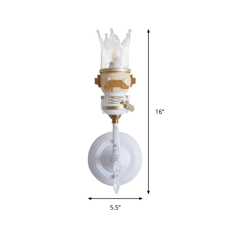 White Crystal King Sconce For Stair Foyer