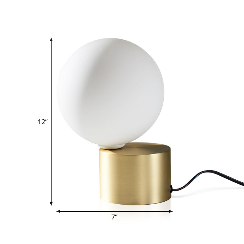 Modern Gold Orb Table Lamp With Frosted Glass Shade - Perfect Night Stand Light