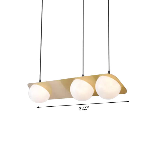 Modern Frosted White Glass Chandelier with Gold Finish - V/Z/Horizontal Pendant Ceiling Light, Multiple Head Options