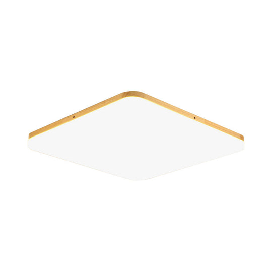 Simple & Slim Beige LED Ceiling Light in Square/Rectangle Shape for Living Room - 13"/25"/37.5" Width