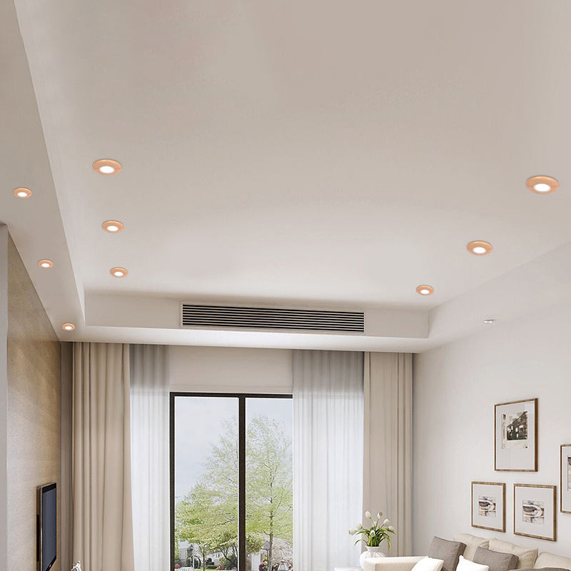 Mini Wood Flush Mount LED Ceiling Lamp in Warm/White Light for Simplicity and Elegance in Living Rooms